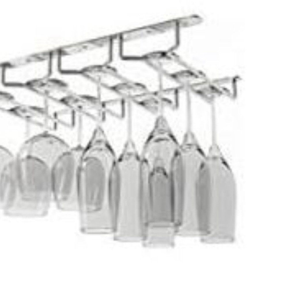 J. Miles Company Under Counter Hanging Stemware 2 Racks Hold up to 12 Glasses